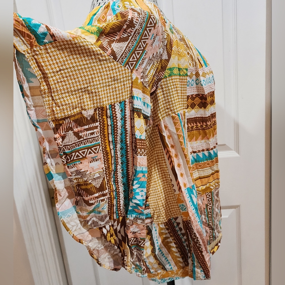 Savanna Jane Multicolor Patchwork Blouse - image 6